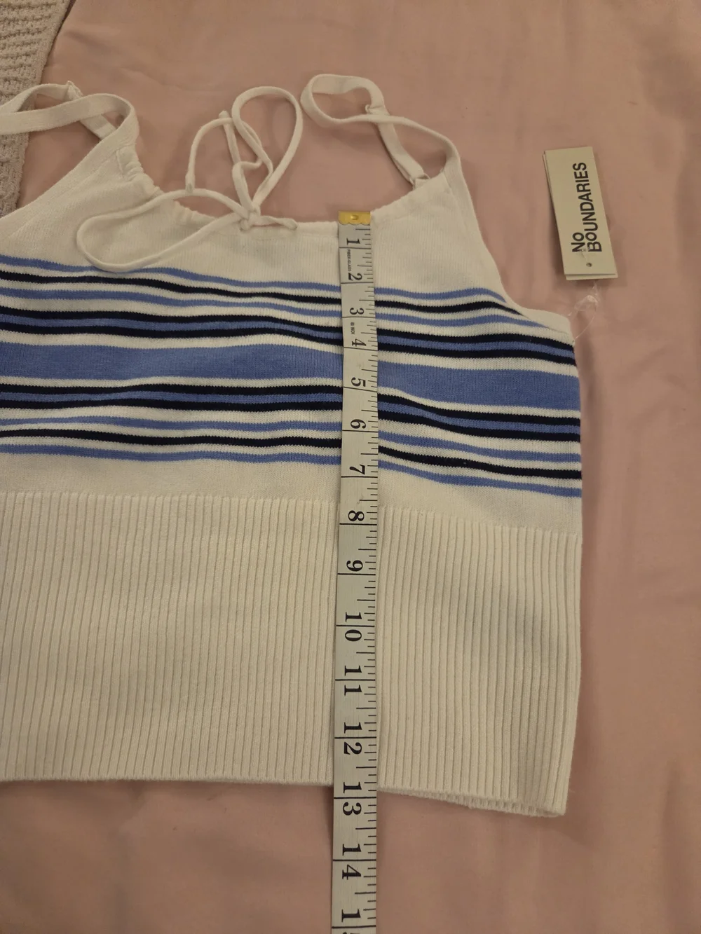 No Boundaries White Tee with Light Blue Trim 2 Pc Set - Picture 7 of 8